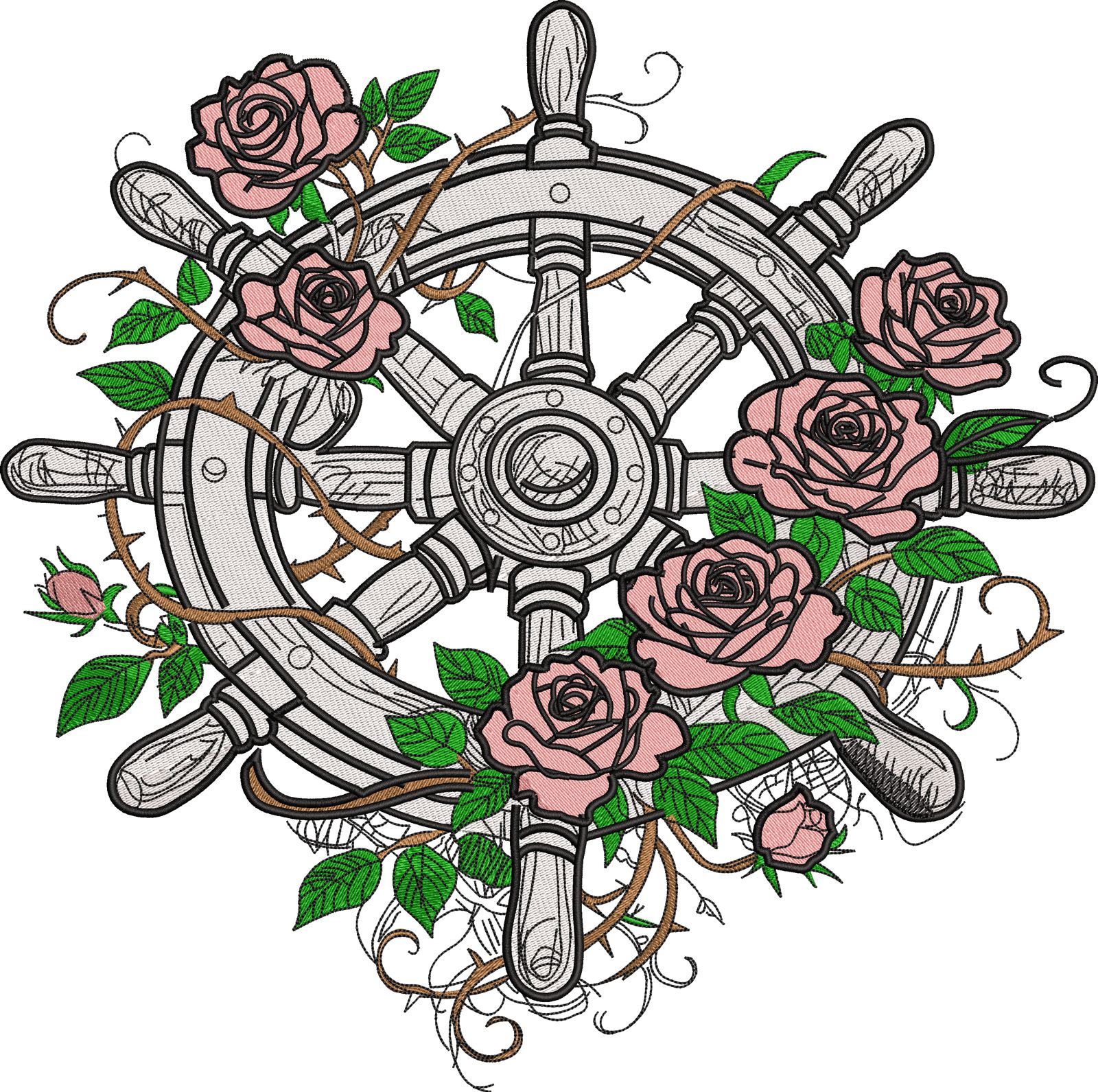 Wheel & Flowers